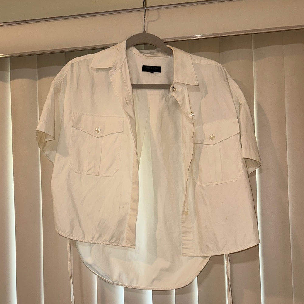 rag & bone White Button Down Shirt